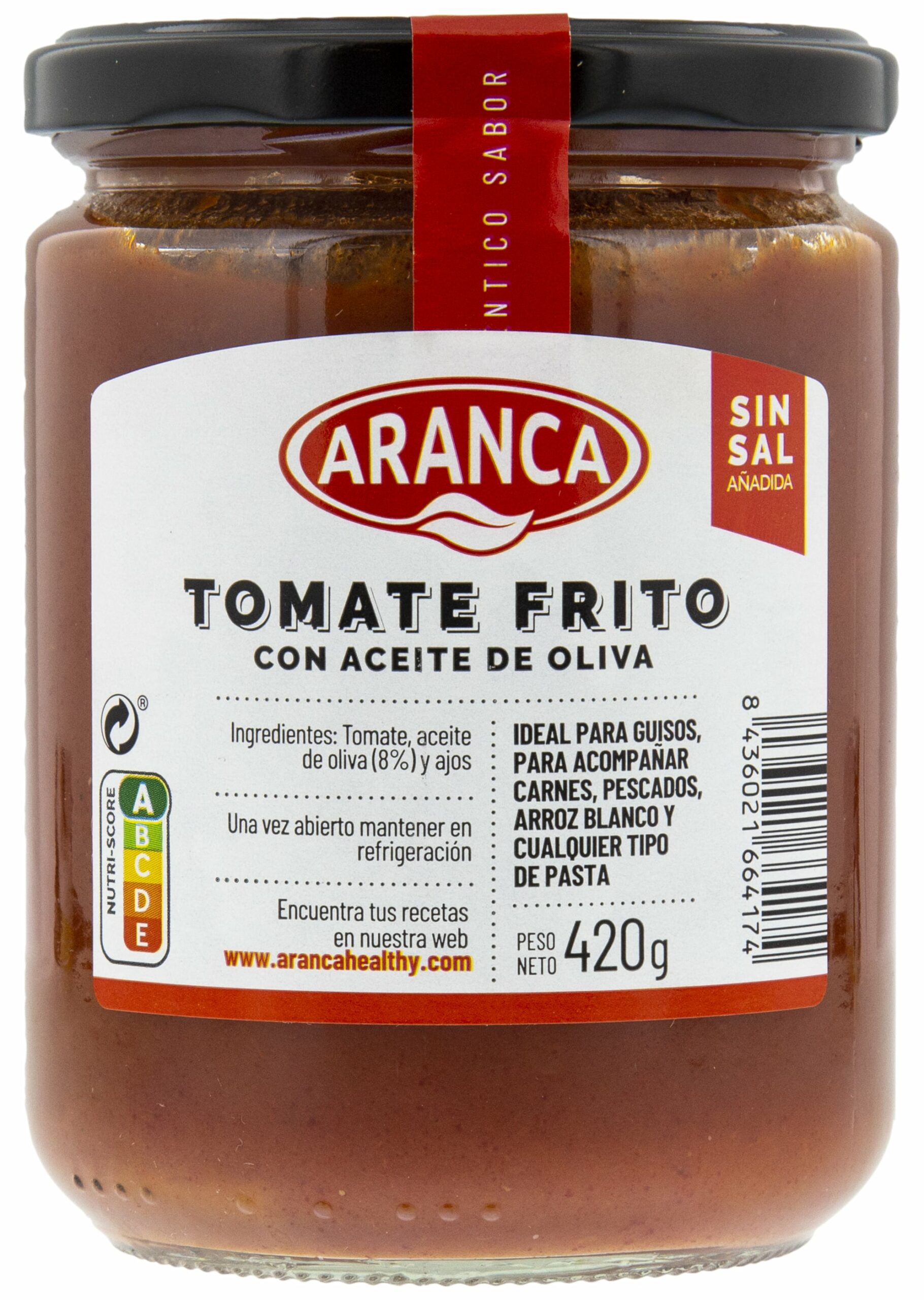 Tomate Frito Con Aceite De Oliva Sin Sal Añadida