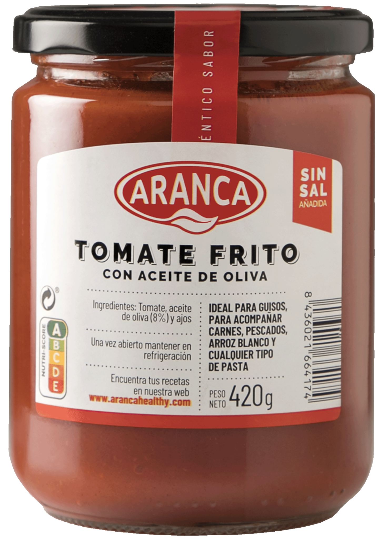 Tomate Frito Con Aceite De Oliva Sin Sal Añadida